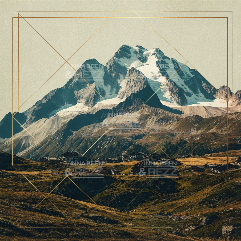 The mountain on the hill abstract art print #7