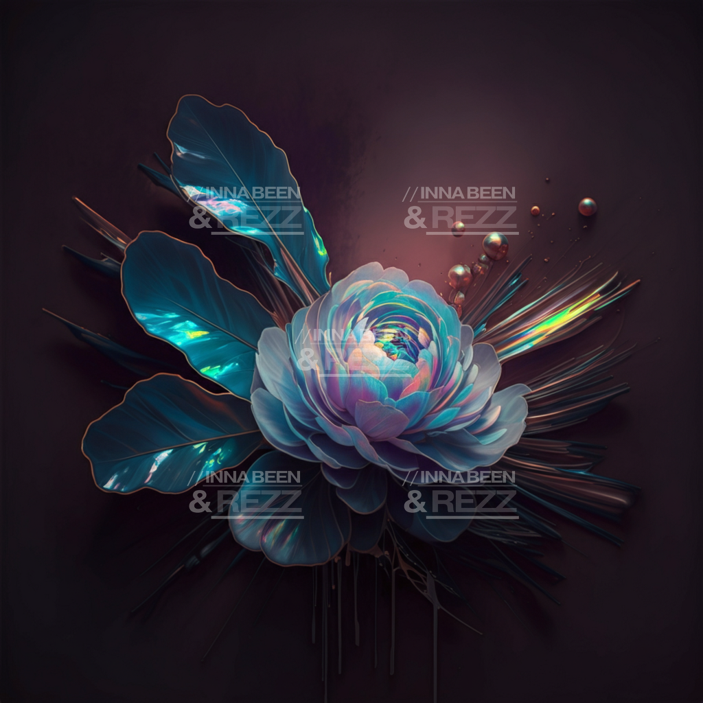 Iridescence Floral Memories abstract art print #1