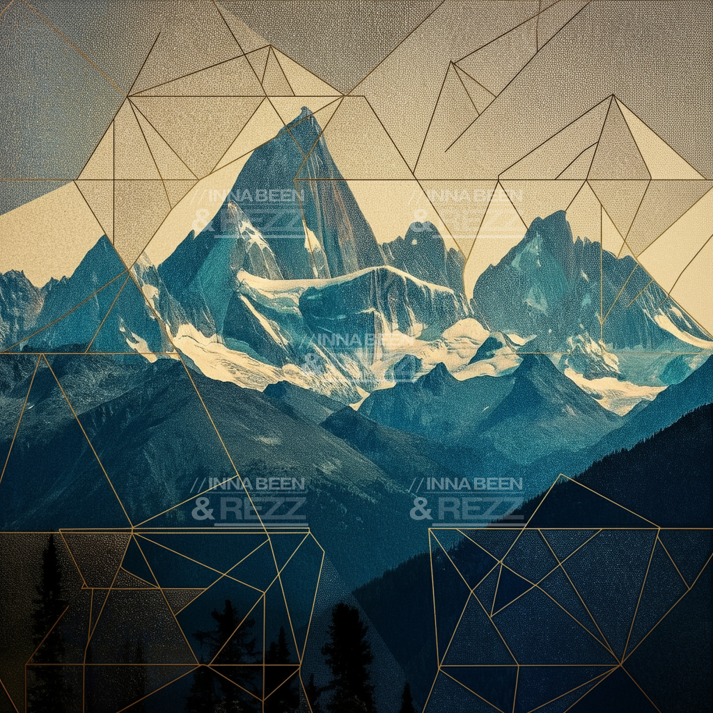 The mountain on the hill abstract art print #1