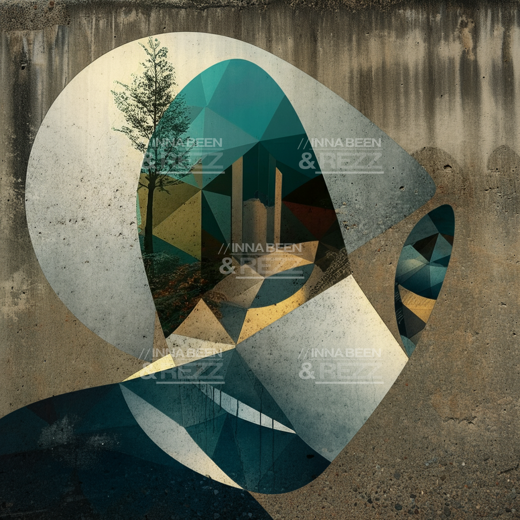 Juxtapositioned abstract art print #5