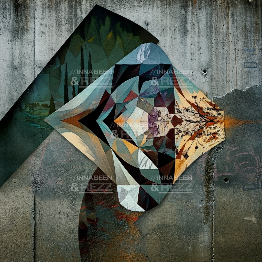 Juxtapositioned abstract art print #3