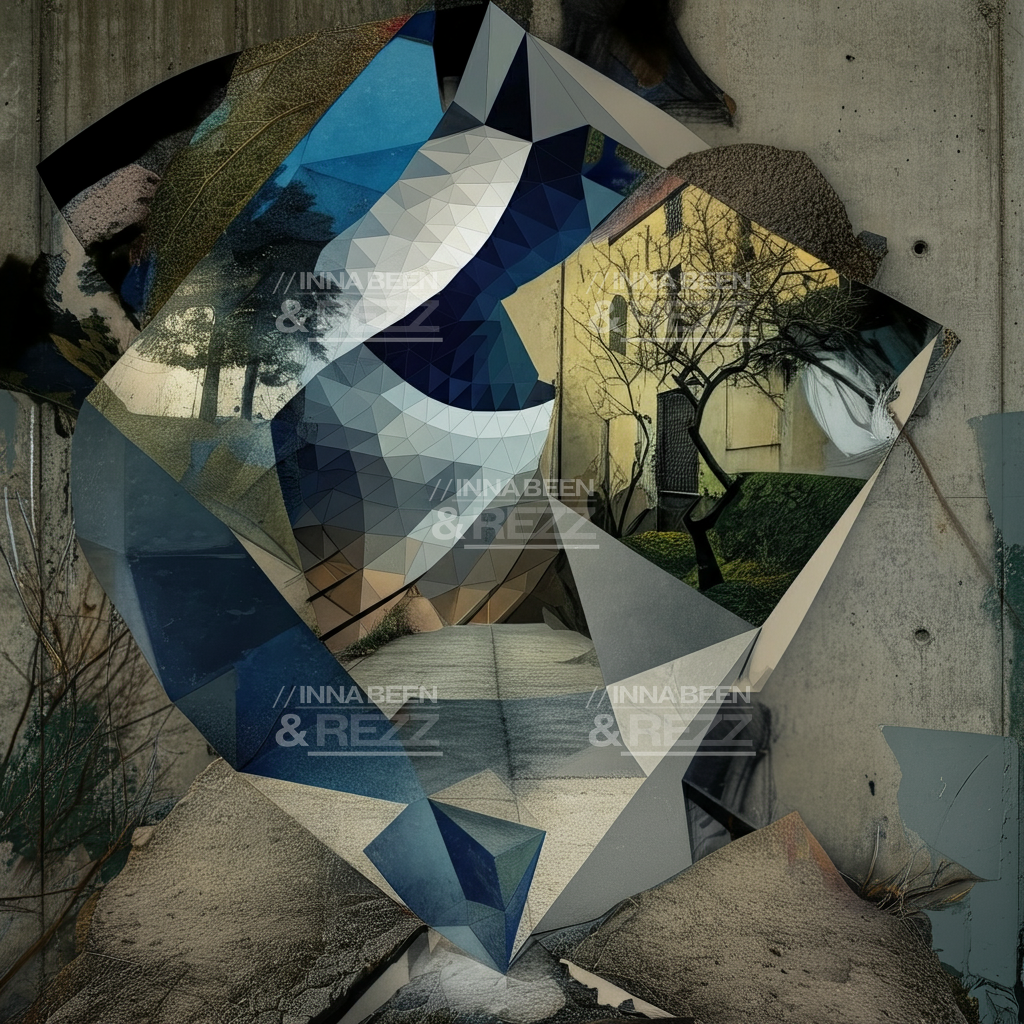 Juxtapositioned abstract art print #6