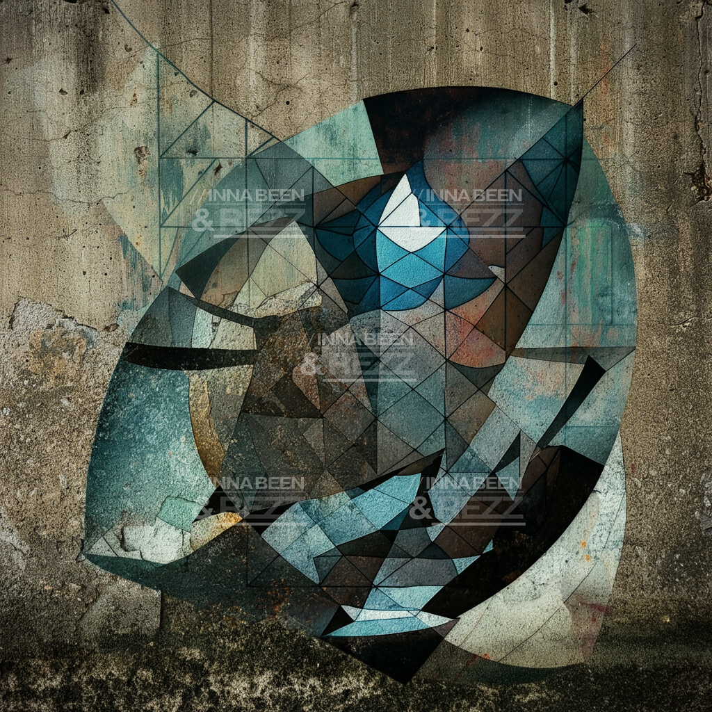 Juxtapositioned abstract art print #4