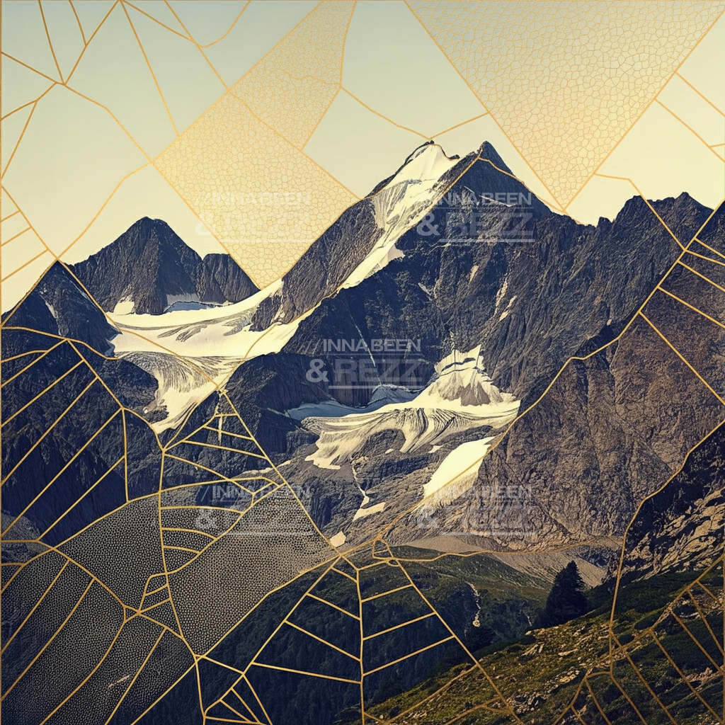 The mountain on the hill abstract art print #5