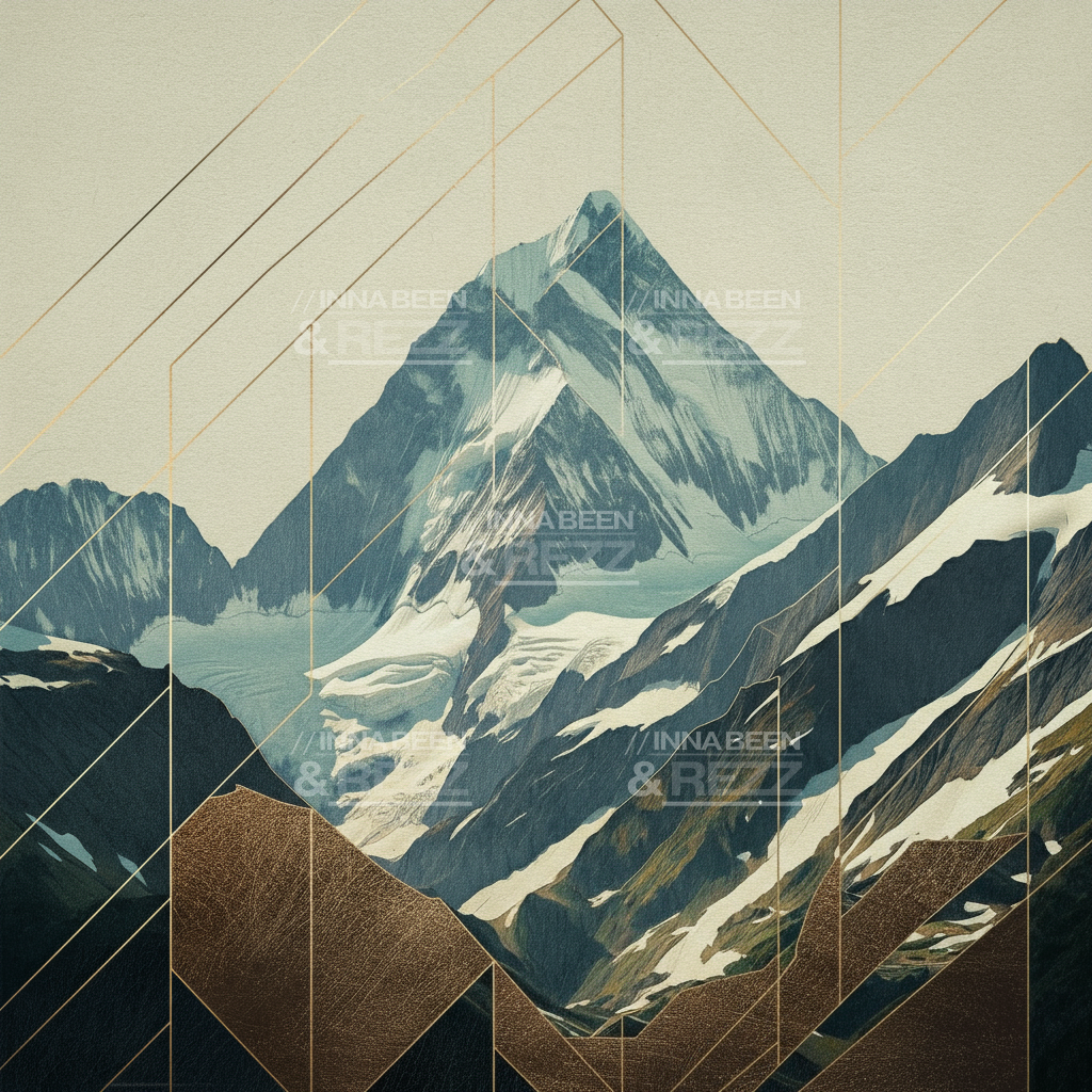 The mountain on the hill abstract art print #3
