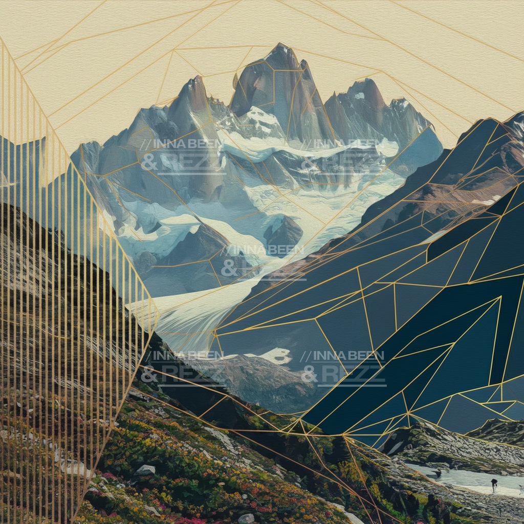 The mountain on the hill abstract art print #4